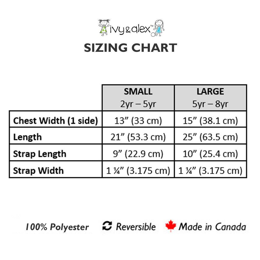 Sizing chart for children's clothes.